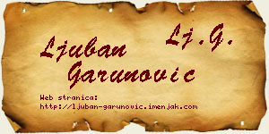 Ljuban Garunović vizit kartica